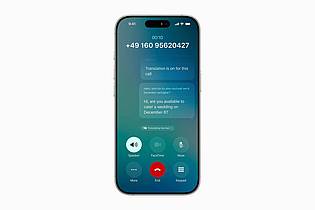 Apple Inc./dpa-tmn | Apple demonstrierte die Übersetzungsfunktion bei Telefonanrufen auf Deutsch.