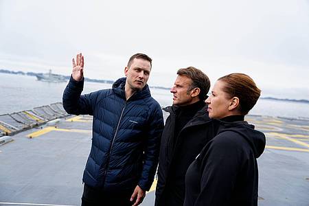 Mads Claus Rasmussen/Ritzau Scanpix/AP/dpa | Macron und Frederiksen machen sich für souveränes Grönland stark (Foto-aktuell).