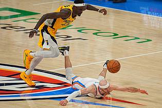 Nate Billings/AP/dpa | Pascal Siakam (links) und Alex Caruso sind die beiden einzigen Spieler, die schon mal NBA-Champion waren.