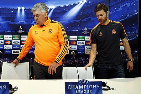 Chema Moya/epa/dpa | Carlo Ancelotti und Xabi Alonso: Vor über zehn Jahren gemeinsam bei Real Madrid. 