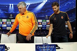 Chema Moya/epa/dpa | Carlo Ancelotti und Xabi Alonso: Vor über zehn Jahren gemeinsam bei Real Madrid. 