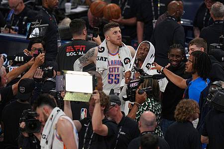 Nate Billings/AP/dpa | Isaiah Hartenstein will mit Oklahoma City Thunder den NBA-Titel holen.