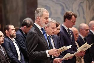 Thomas Banneyer/dpa | Der spanische König Felipe VI. hat bei der Karlspreis-Verleihung in Aachen zu einer Stärkung der EU aufgerufen.