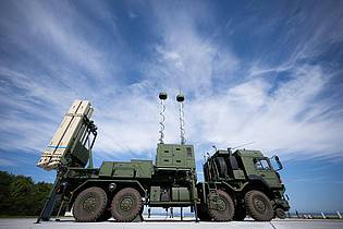 Sebastian Gollnow/dpa | Der Raketenwerfer des Flugabwehrsystems Iris-T (Archivbild)