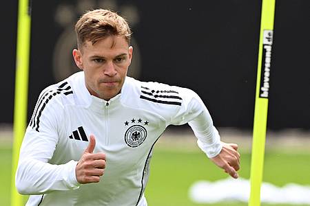 Federico Gambarini/dpa | Voller Trainingseinsatz bei Kapitän Joshua Kimmich.