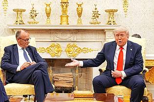 Michael Kappeler/dpa | Die Chemie zwischen Trump und Merz stimmt.