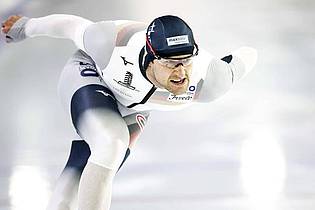 Eissprinter Joel Dufter ist in Peking angekommen. Foto: Vincent Jannink/ANP/dpa