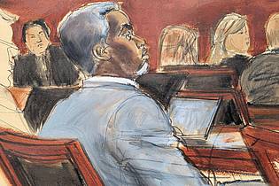 Elizabeth Williams/AP/dpa | Gesichtszeichnung von Combs