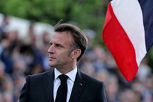 Thomas Samson/POOL AFP via AP/dpa | Frankreichs Präsident Macron deutete an, dass sein Land einen palästinensischen Staat anerkennen könnte. (Archivbild) 