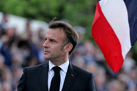 Thomas Samson/POOL AFP via AP/dpa | Frankreichs Präsident Macron deutete an, dass sein Land einen palästinensischen Staat anerkennen könnte. (Archivbild) 