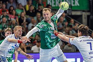 Andreas Gora/dpa | Erfolgsfaktor Mathias Gidsel wirft Berlin fast im Alleingang zum Sieg. 