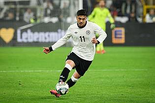 Christian Charisius/dpa | Nadien Amiri, hier im Einsatz gegen Italien, ist verletzt abgereist.