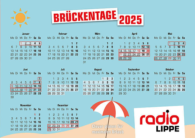 Kalendarische Übersicht Brückentage 2025