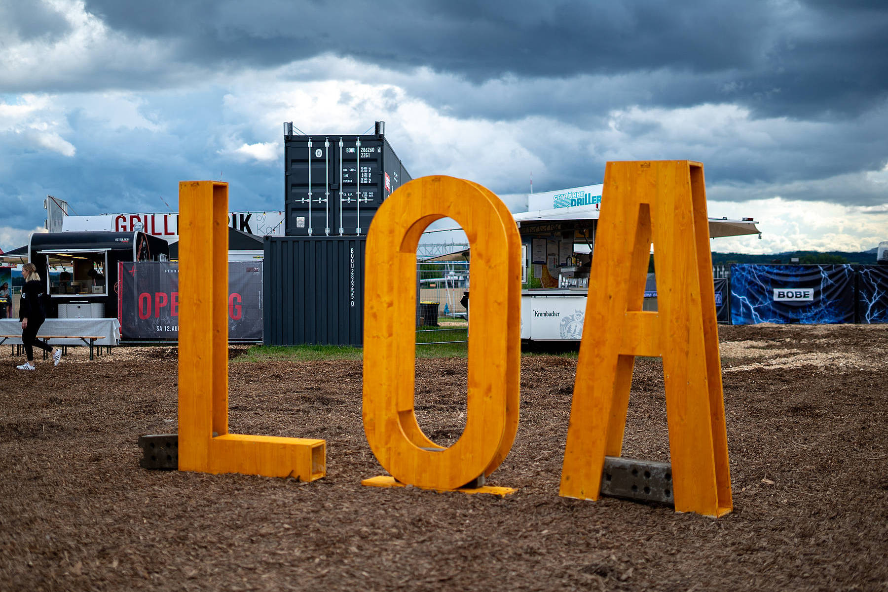 Schriftzug auf dem Festivalgelände beim Lippe Open Air